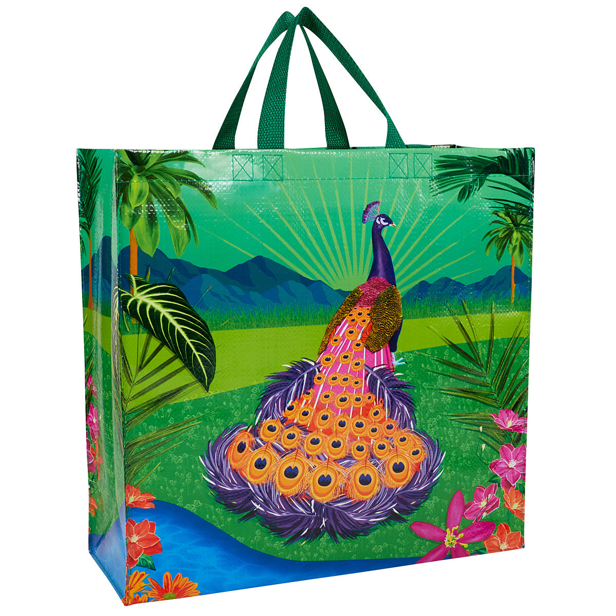 Peacock Paradise Blue Q Shopper- Reusable Shopping Bags