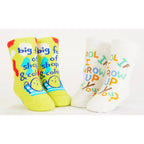 Shapes/ThrowUp - Organic Baby Socks - set of 2 - Blue Q