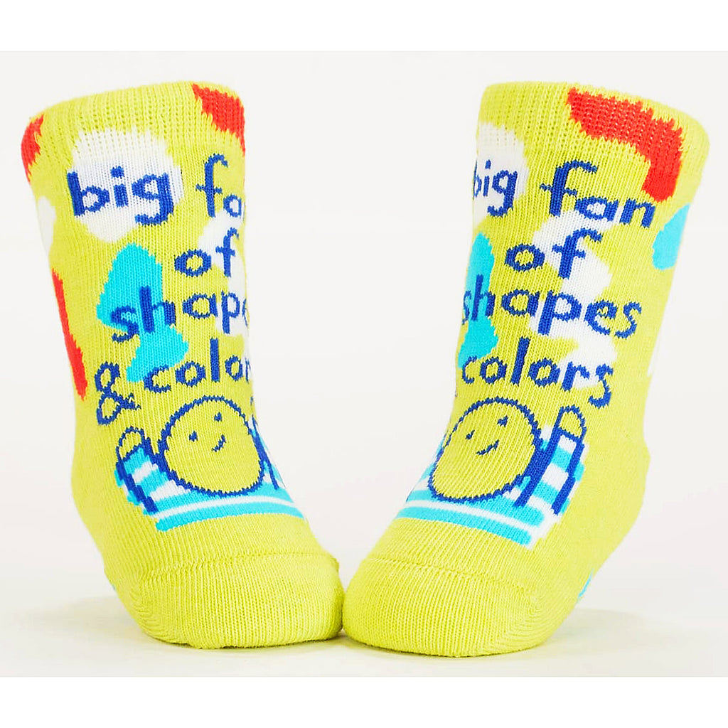 Shapes/ThrowUp - Organic Baby Socks - set of 2 - Blue Q