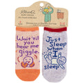 Giggle/Sleep - Organic Baby Socks - set of 2 - Blue Q