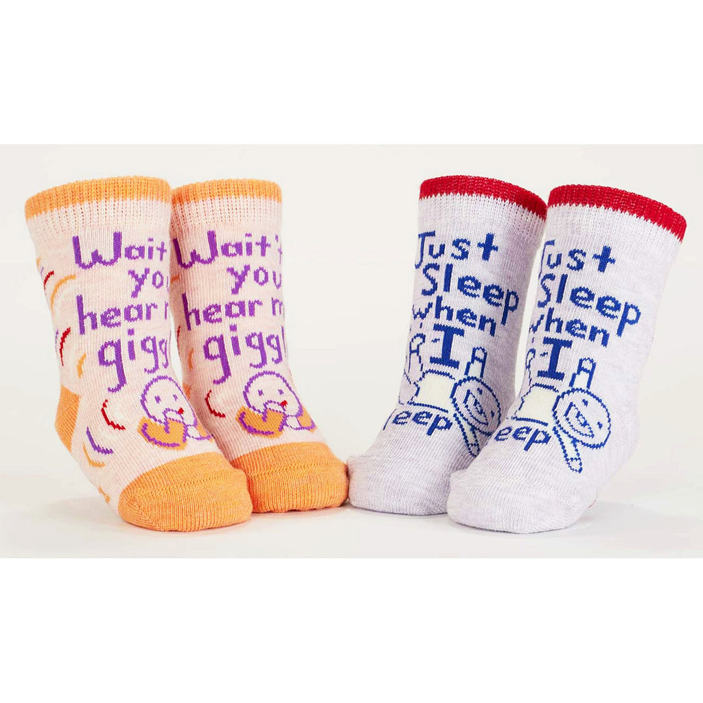 Giggle/Sleep - Organic Baby Socks - set of 2 - Blue Q