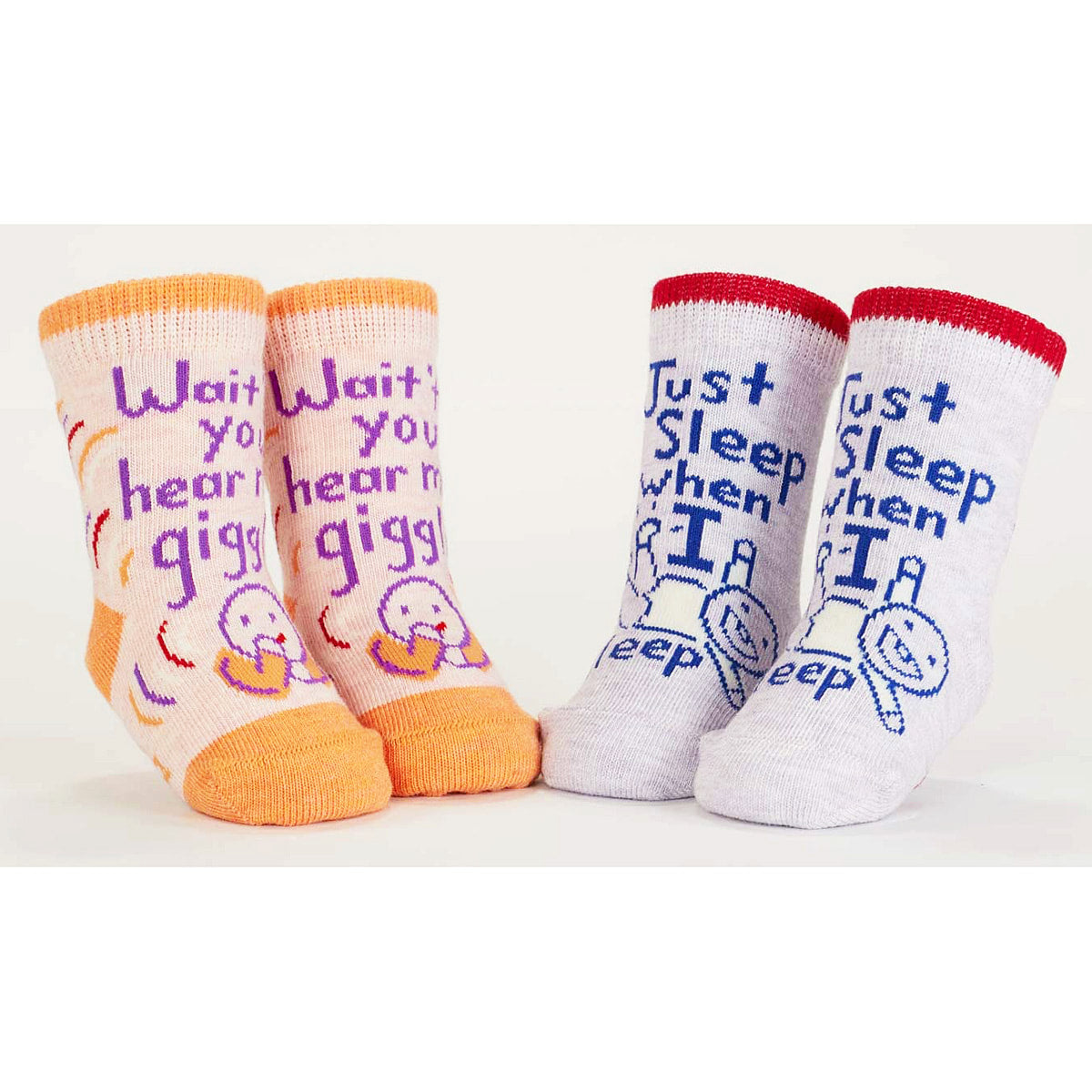 Giggle/Sleep - Organic Baby Socks - set of 2 - Blue Q