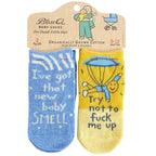 Baby Smell/Don't Fuck Me Up - Organic Baby Socks - set of 2 - Blue Q
