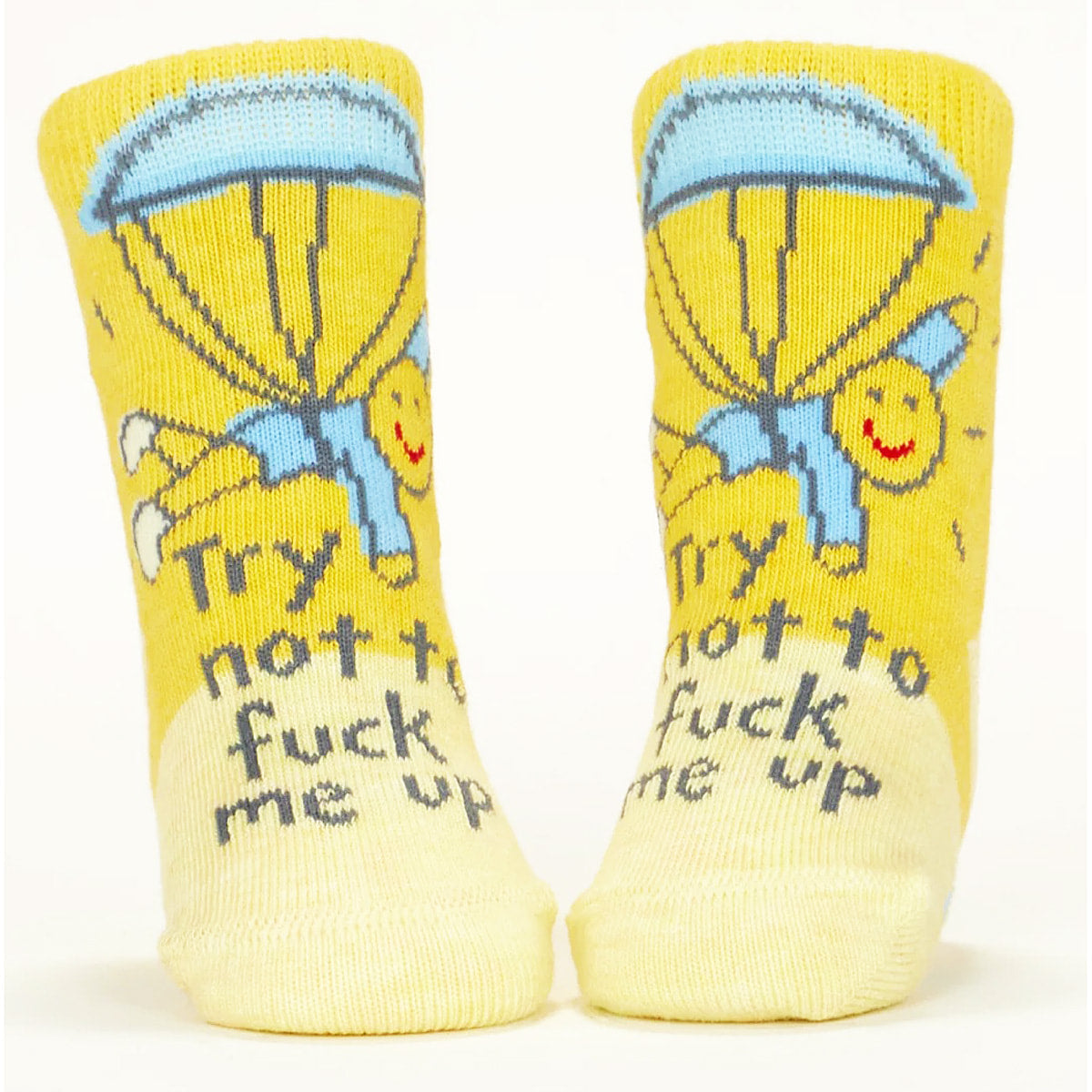 Baby Smell/Don't Fuck Me Up - Organic Baby Socks - set of 2 - Blue Q