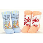 Call the Shots/It's Baby Time- Organic Baby Socks - set of 2 - Blue Q