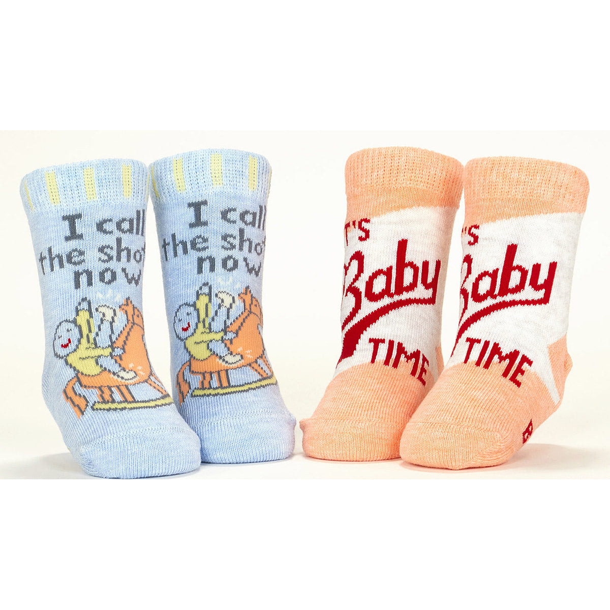 Call the Shots/It's Baby Time- Organic Baby Socks - set of 2 - Blue Q