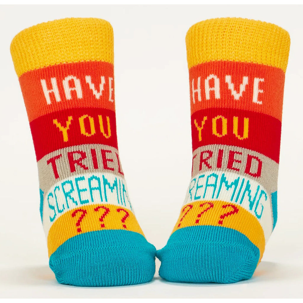 New Here/Screaming - Organic Baby Socks - set of 2 - Blue Q