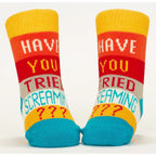 New Here/Screaming - Organic Baby Socks - set of 2 - Blue Q