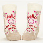 New Here/Screaming - Organic Baby Socks - set of 2 - Blue Q