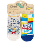 Miracle/Binge Watch - Organic Baby Socks - set of 2 - Blue Q