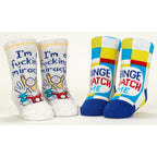 Miracle/Binge Watch - Organic Baby Socks - set of 2 - Blue Q