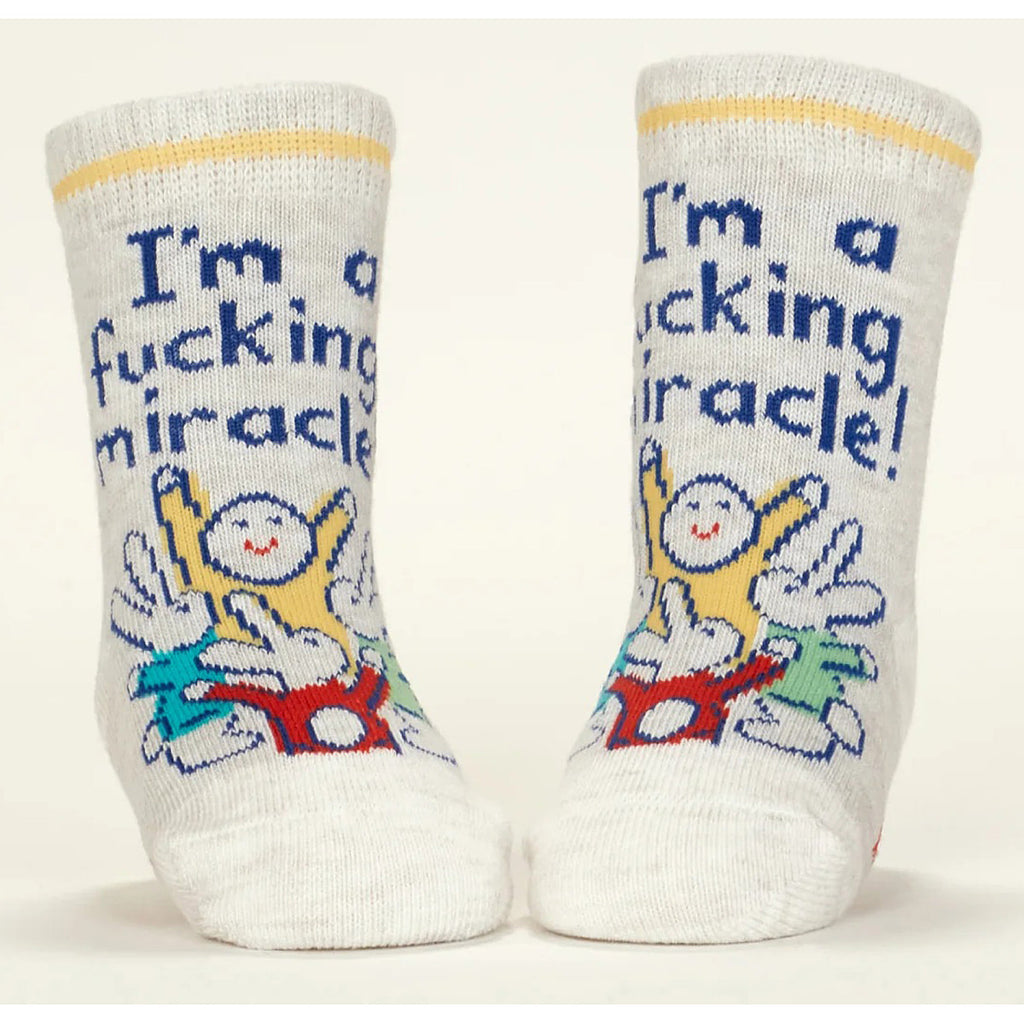 Miracle/Binge Watch - Organic Baby Socks - set of 2 - Blue Q