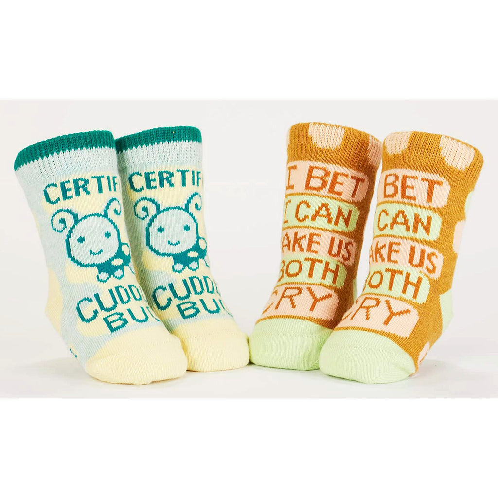 Cuddle Bug/Cry - Organic Baby Socks - set of 2 - Blue Q