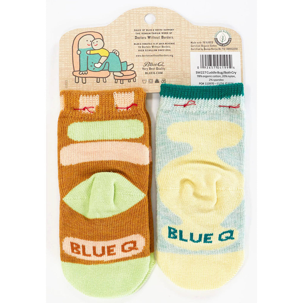 Cuddle Bug/Cry - Organic Baby Socks - set of 2 - Blue Q