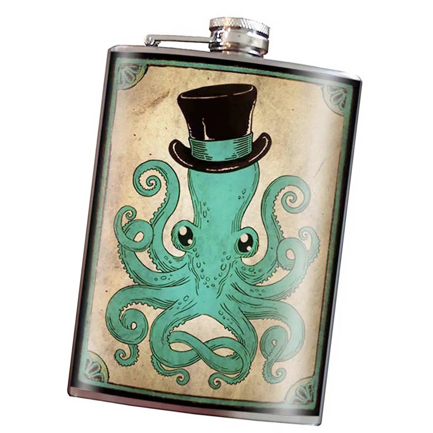 Octopus lead free flask by Lucky Jack fka Trixie and Milo