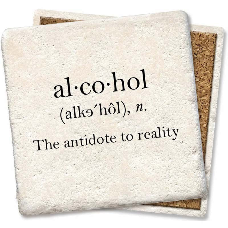 Al-co-hol - Limestone Coaster by Tipsy