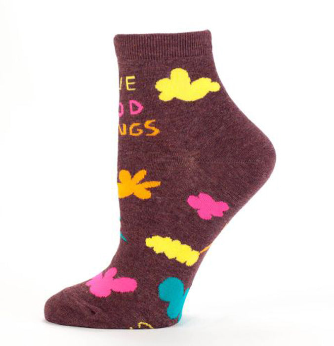 Women's Ankle Socks -  I have Mood Swings - Blue Q