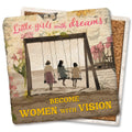 Little Girls With Dreams Limestone Coaster by Tipsy