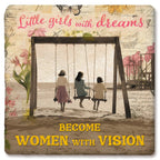 Little Girls With Dreams Limestone Coaster by Tipsy