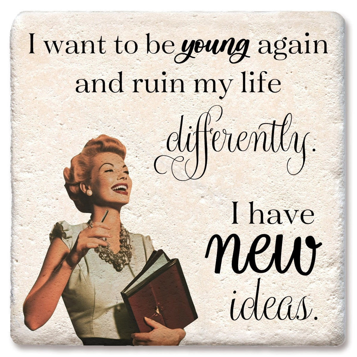 Young Again Limestone Coaster by Tipsy