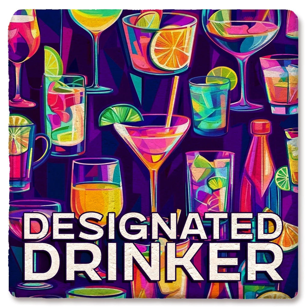 Designated Drinker Limestone Coaster by Tipsy