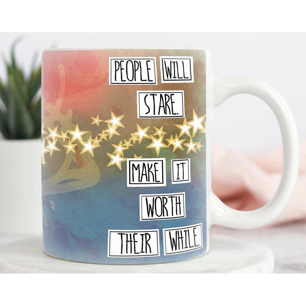 People Will Stare feminist artist design ceramic 15 ounce mug