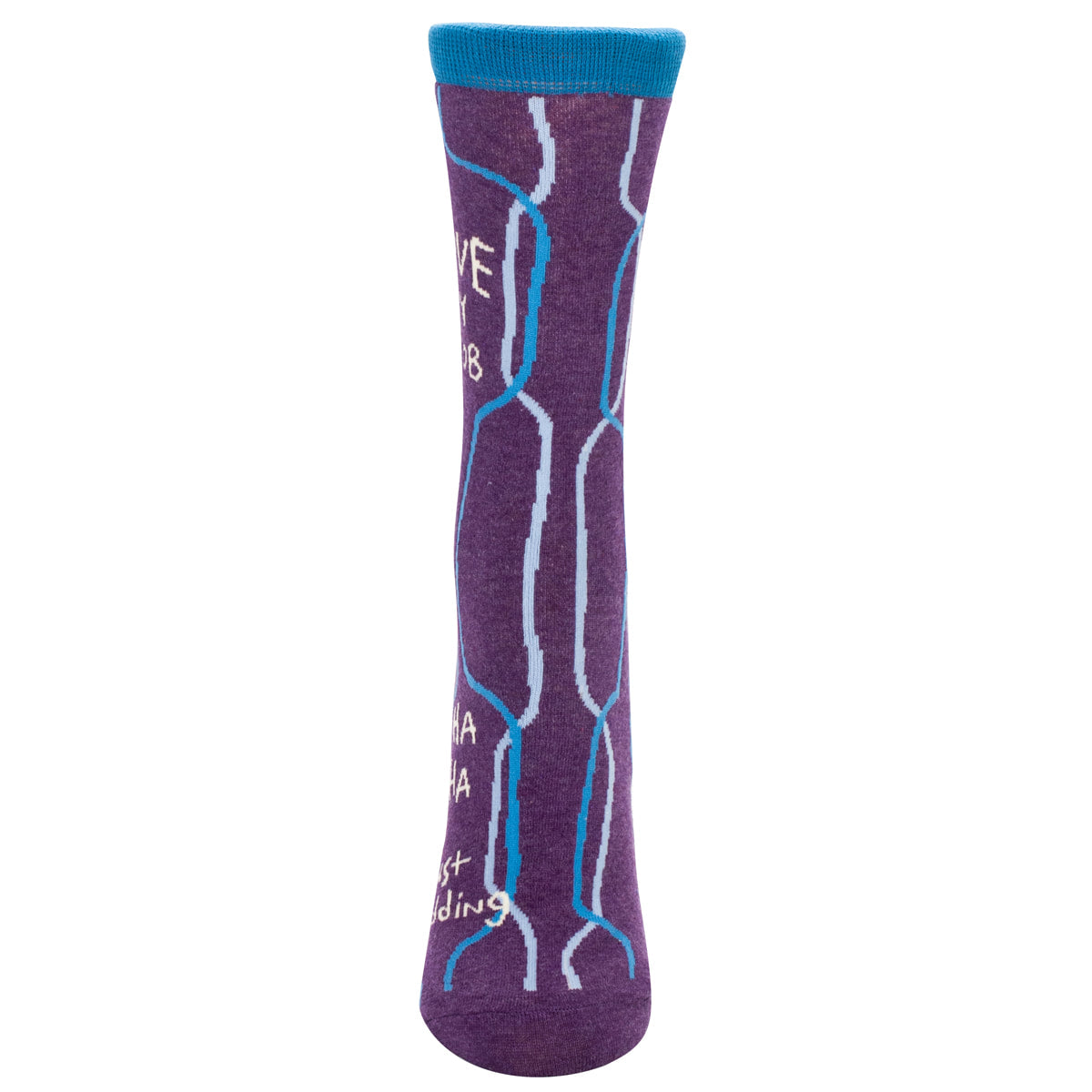 SALE: Women's Crew Socks - I Love My Job.  Ha Ha Ha - Blue Q