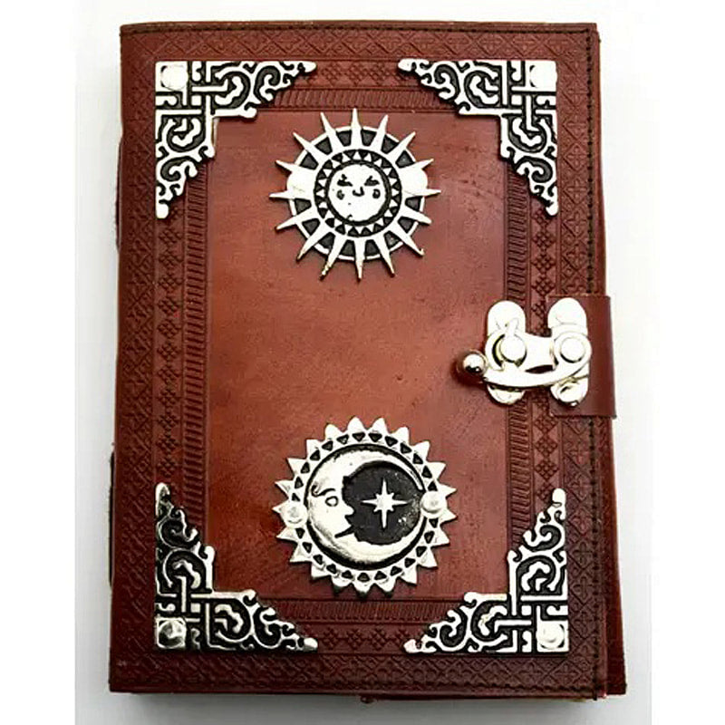 Sun and Moon Leather Embossed Journal - Fantasy Gifts JJ