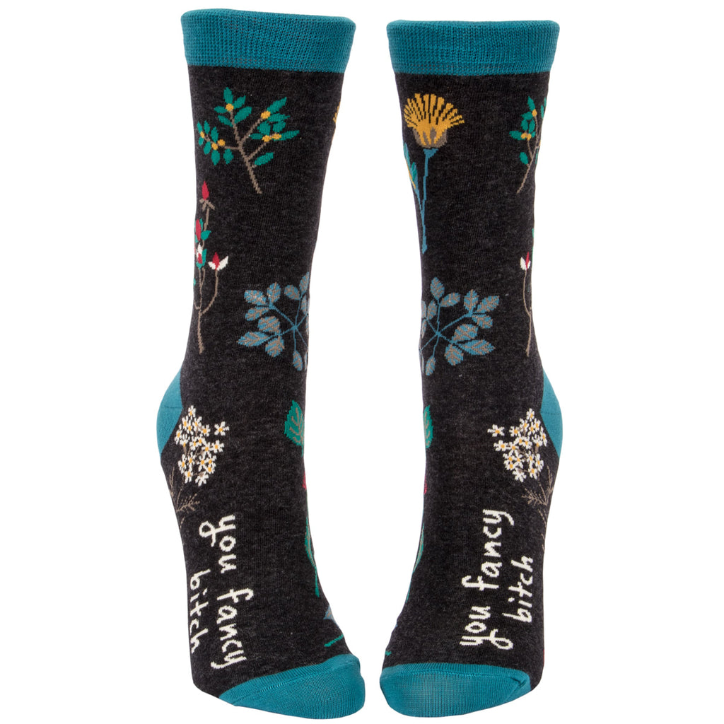 Women's Crew Socks -  You Fancy Bitch - Blue Q