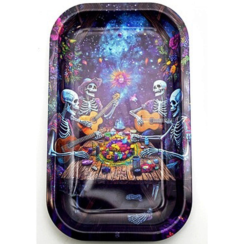 Fantasy Gifts Partying Skeletons - Large Rolling Tray - JJ