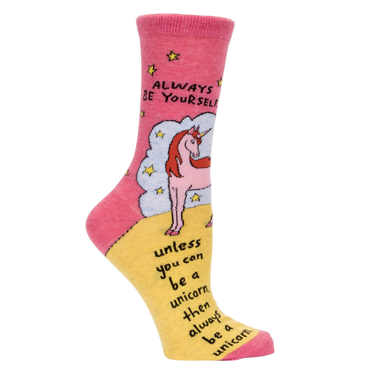 SALE:  Blue Q Always Be Yourself Unless You Can be a Unicorn Women's Crew Sock