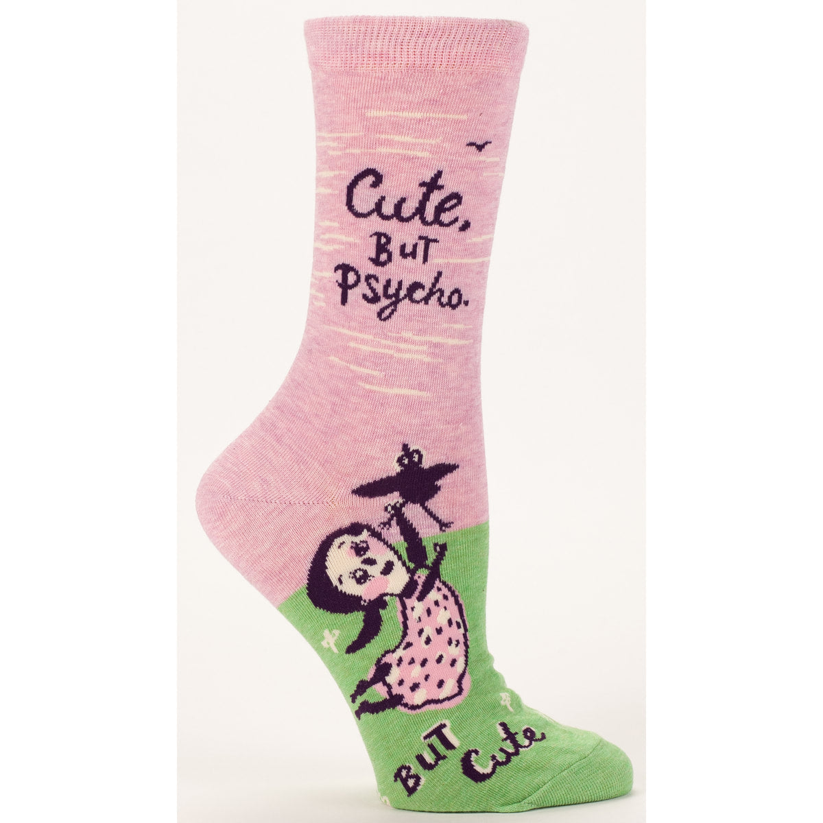 SALE: Women's Crew Socks -  Cute but Psycho  - Blue Q