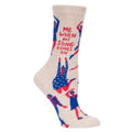 SALE:  Blue Q Women's Crew Socks - Me When My Song Comes On