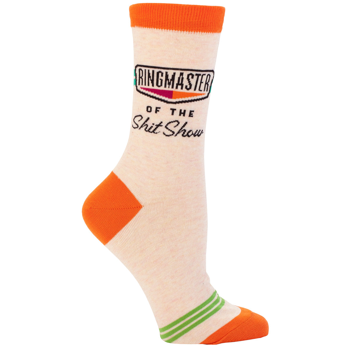 SALE: Women's Crew Socks - Ringmaster of the Shit Show - Blue Q - combed cotton