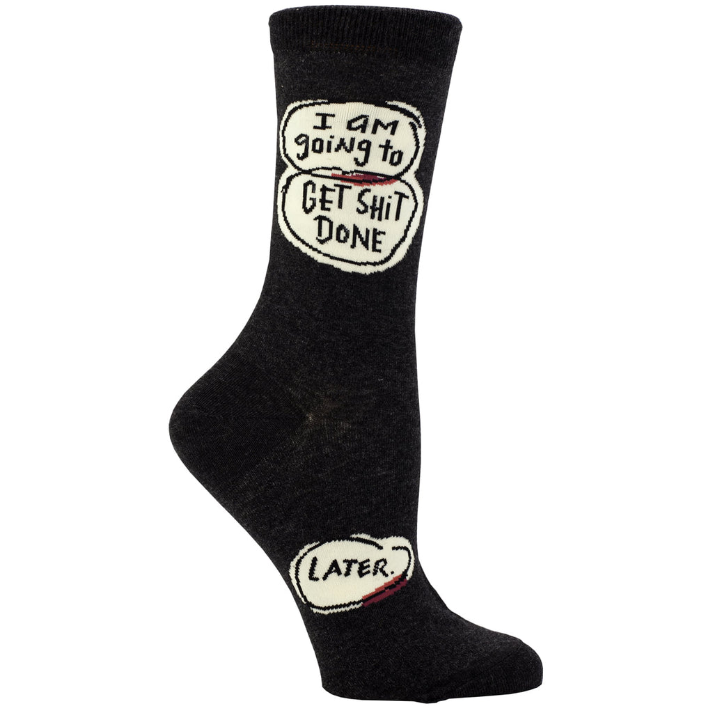 SALE: I am going to Get Shit Done.  Later Women's Crew Sock - Blue Q