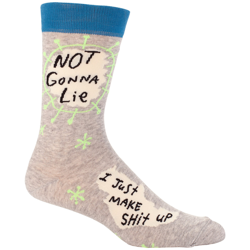 SALE: Not Gonna Lie  - MEN's combed cotton crew sock by BlueQ