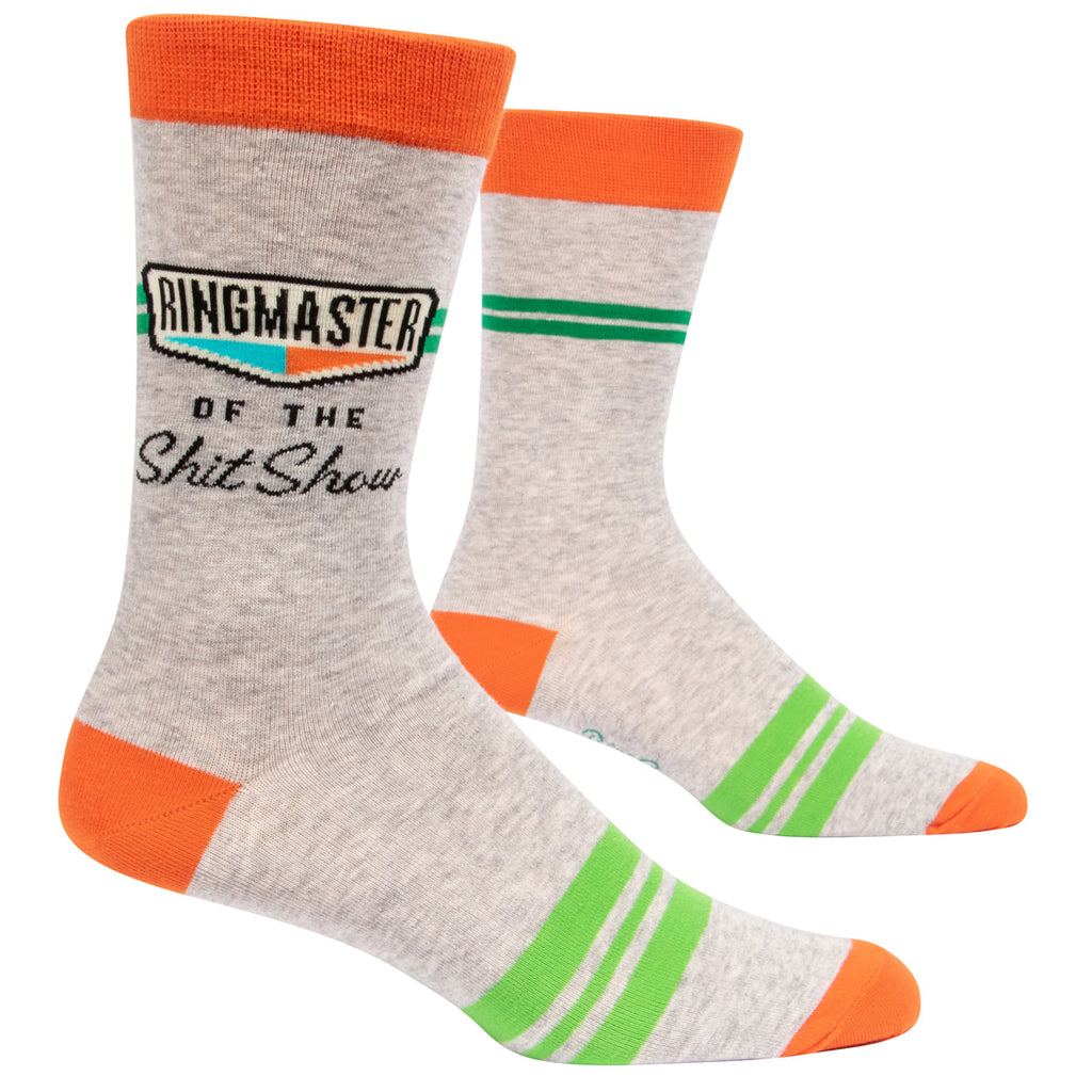 MEN's Crew Socks - Ringmaster of the Shitshow  - Blue Q