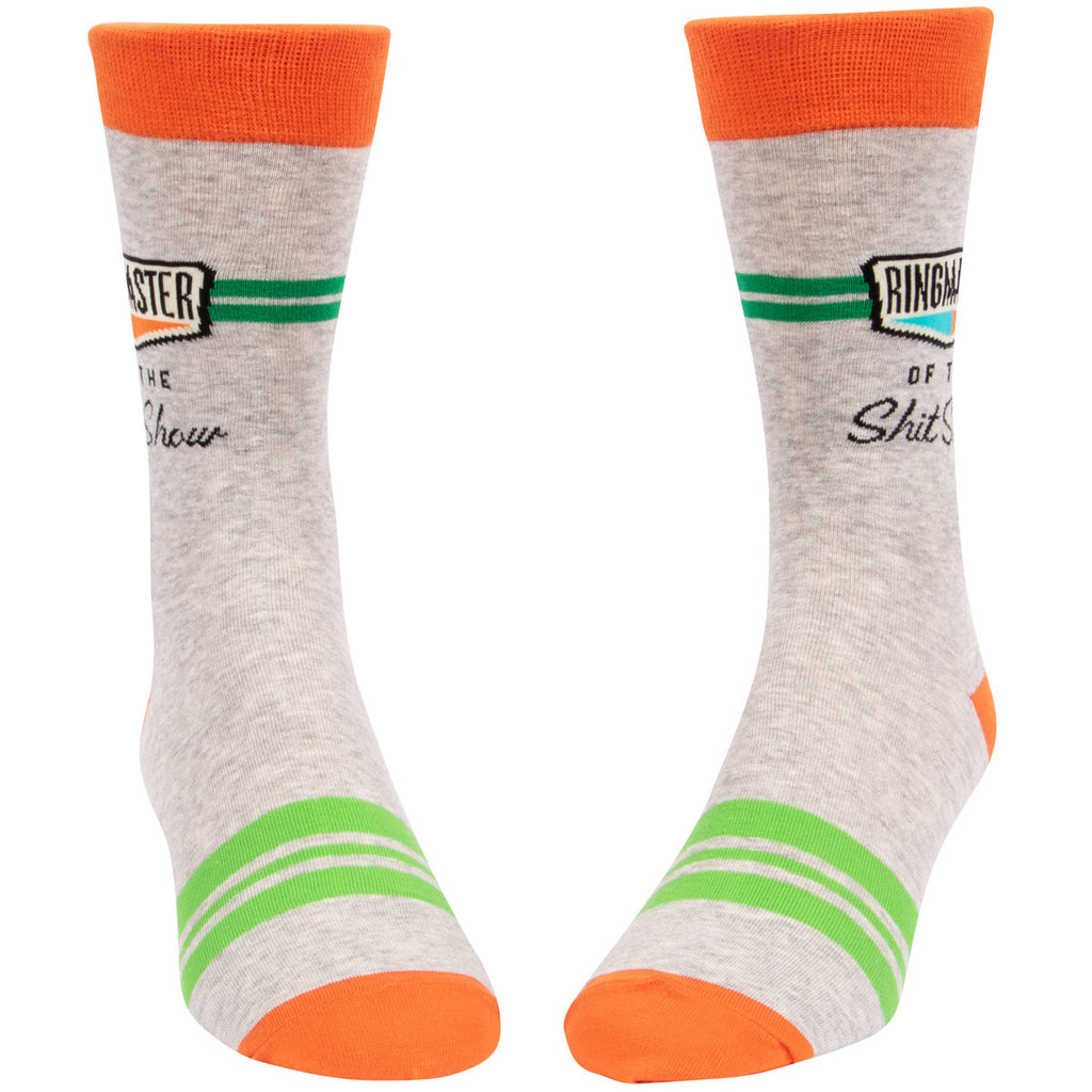 MEN's Crew Socks - Ringmaster of the Shitshow  - Blue Q