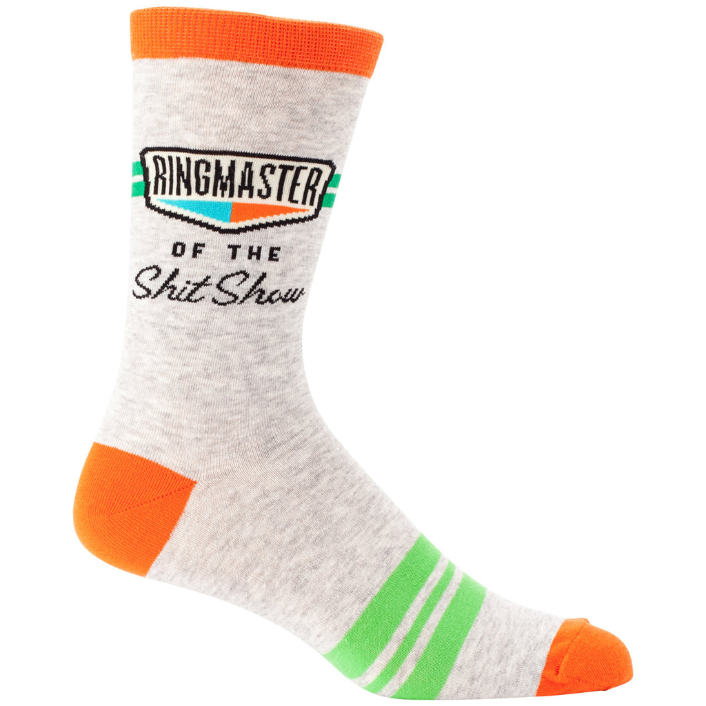 MEN's Crew Socks - Ringmaster of the Shitshow  - Blue Q