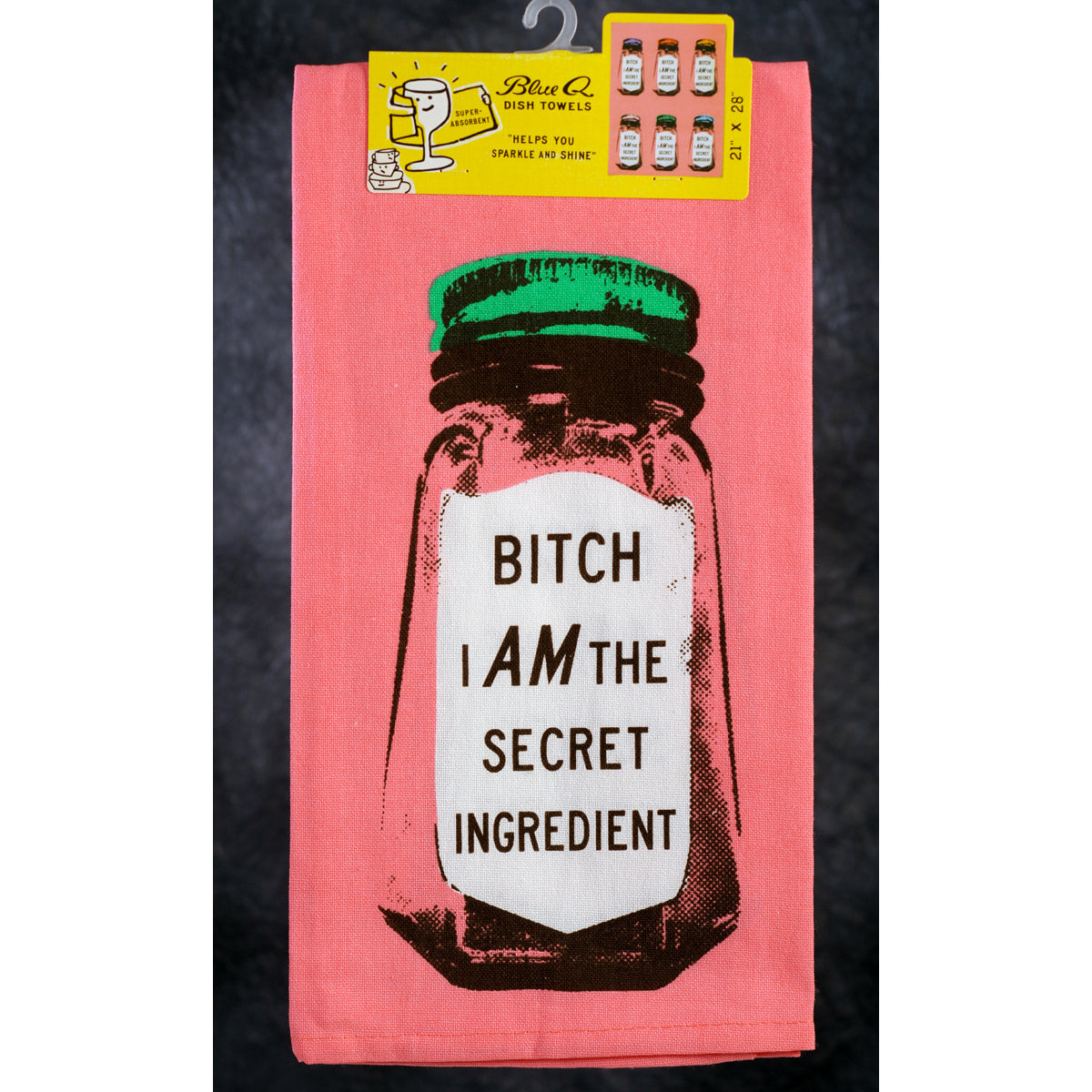 Blue Q Kitchen Towel - Screen Printed Cotton Kitchen Towel - Bitch I AM the Secret Ingredient