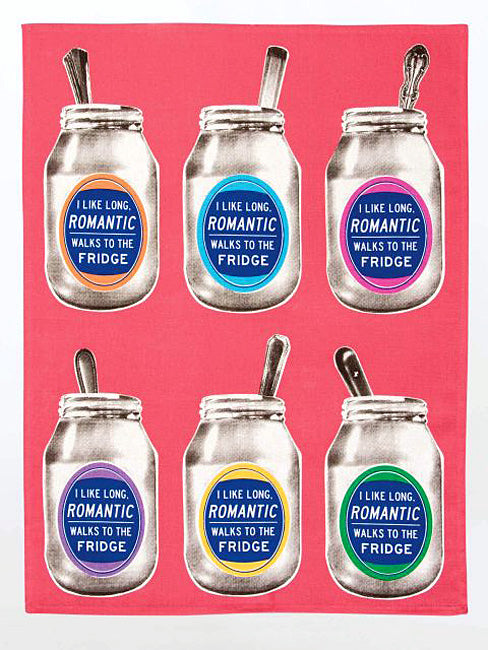 Blue Q Kitchen Towel - Screen Printed Cotton Kitchen Towel -Romantic Walks to Fridge