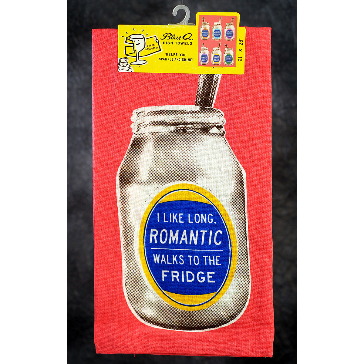 Blue Q Kitchen Towel - Screen Printed Cotton Kitchen Towel -Romantic Walks to Fridge