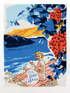 Blue Q Kitchen Towel - Screen Printed Cotton Kitchen Towel - Greetings From Lake Wine