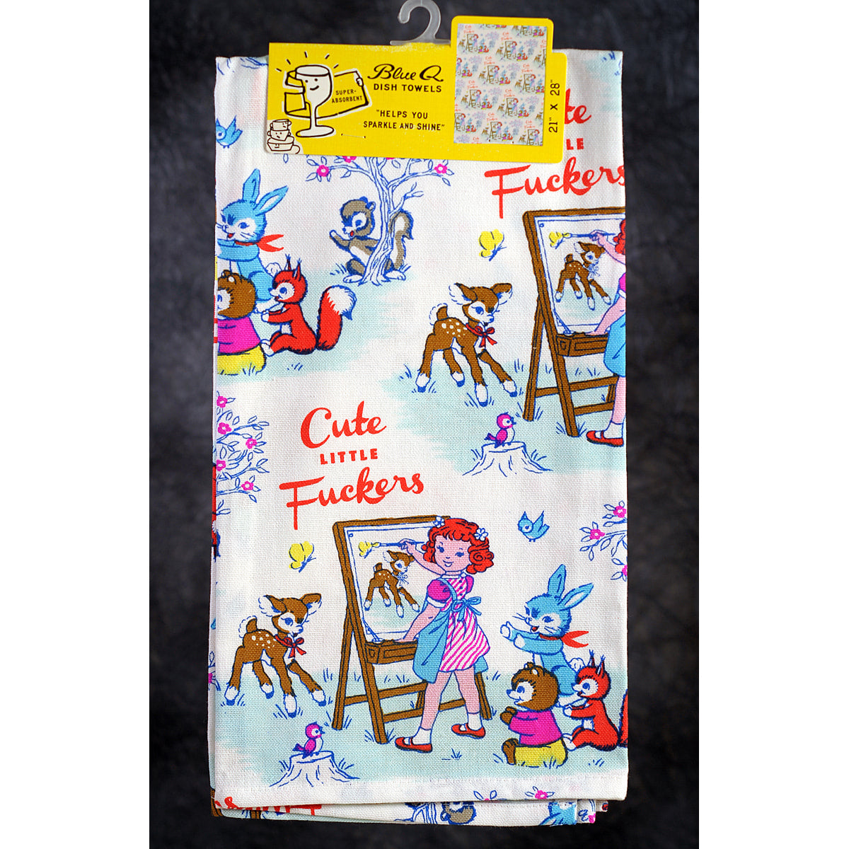 Blue Q Kitchen Towel - Screen Printed Cotton Kitchen Towel - Cute Little Fuckers