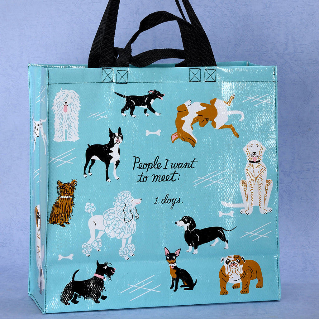 People to Meet, Dogs Blue Q Shopper Bag - Reusable Shopping Bags