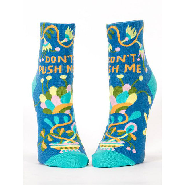 Women's Ankle Sock Don't Push Me - Blue Q
