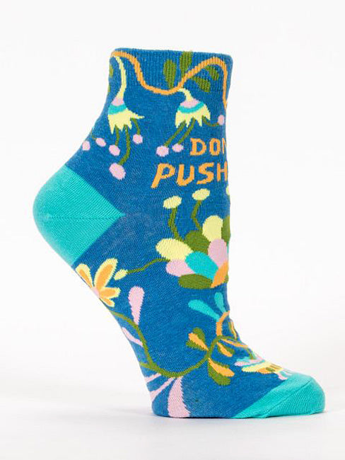 Women's Ankle Sock Don't Push Me - Blue Q