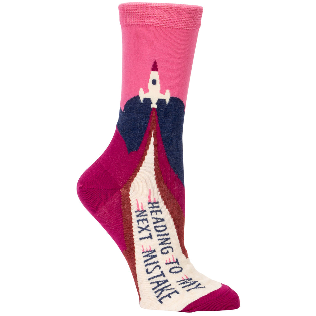 Blue Q Women's Crew Sock Heading to My Next Mistake