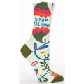 SALE:  Blue Q Women's Crew Sock - Stop Talking