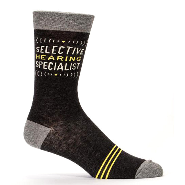 SALE: MEN's Crew Socks - Selective Hearing Specialist - Blue Q